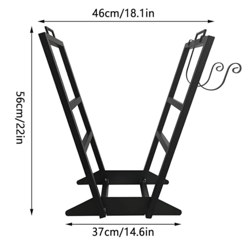 Support à bûches extérieur robuste en fer forgé au design minimaliste et durable - 4