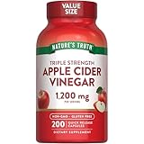 Nature's Truth Apple Cider Vinegar Capsules | 1200mg | 200 Pills | Extra Strength | Value Size | Non-GMO, Gluten Free Supplement