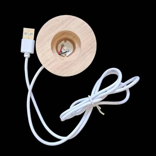 Image of 3D Crystal Ball Lamp with 16 Colors Changing LED Wooden Base - Solar System Night Light, Galaxy Lamps, Galaxy Crystal Ball Light with USB (16 Color Cat)