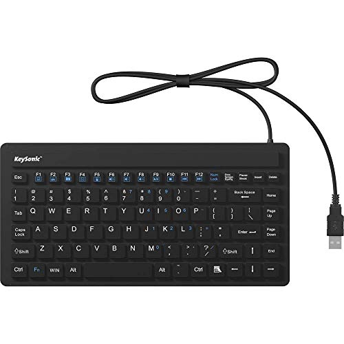 KeySonic KSK-3230IN (US) USB Clavier Anglais US, QWERTY Noir Membrane en Silicone, étanche (IPX7)