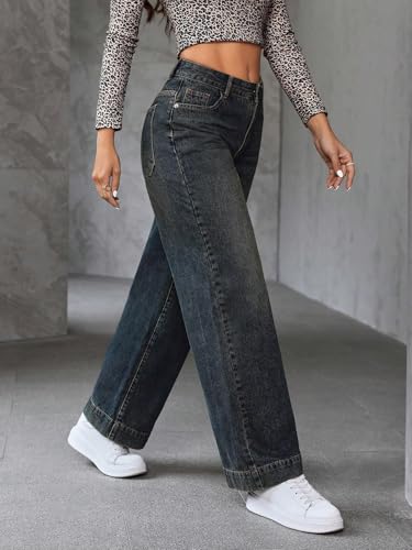 Image of GRECIILOOKS Women's Regular Fit High Rise Jeans | Pant | Baggy High Waist | Bell Bottom | Casual Straight Fit Trousers with Utility Pocket Design