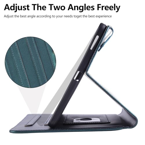 Étui Samsung Galaxy Tab A9 Plus en cuir PU vert avec finitions couture et support - 7