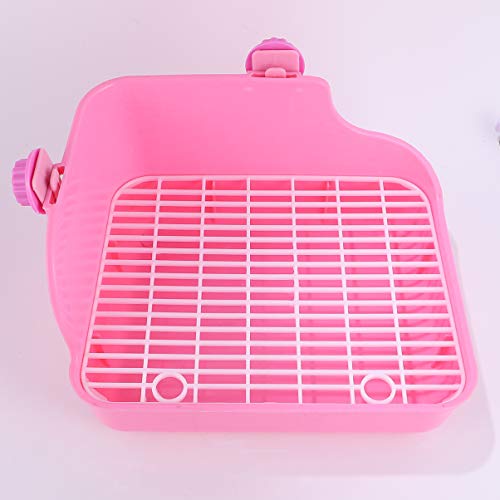 VILLCASE Caixa de Maca de Coelho Plástico Pequeno Animal Maca Potty Trainer Caixa de Canto Pet Train