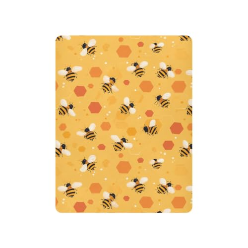 Image of Crib Sheet Breathable Soft Crib Mattress Sheet for Baby Toddler Boys Girls Fitted Pack n Play Crib Sheet Fit Standard Crib Mattress 39 x 27 Inch Orange Honeycomb Hexagon Bee