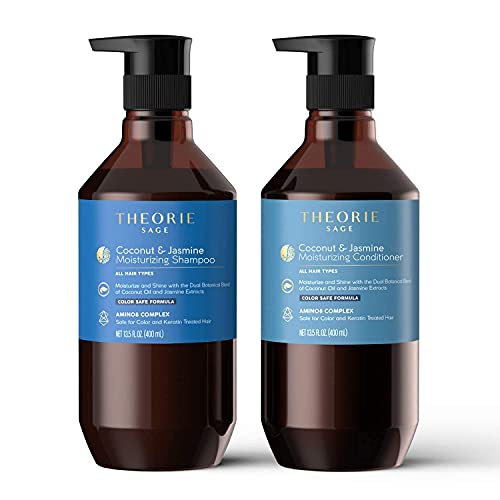 Theorie Coconut And Jasmine Moisturizing Shampoo - Moisturise & Shine - Suited For All Hair Types - Protects Color & Keratin Treated Hair, Pump Bottle - 400Ml #TOP4