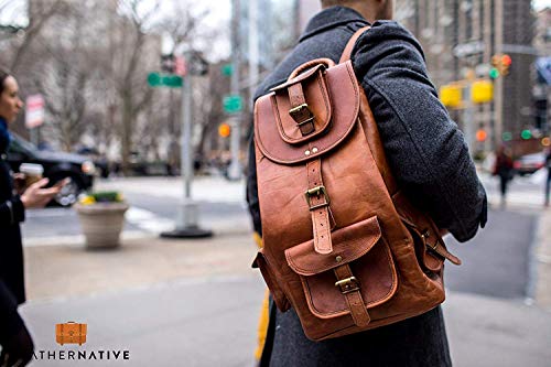 leather native retro rucksack