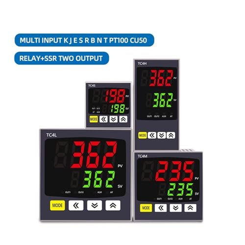 Controlador de temperatura 220V TC4S con doble salida digital y entrada universal TC 2