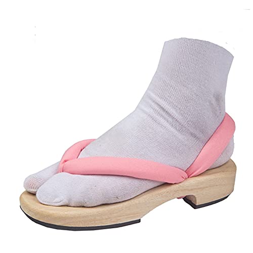 GDAMSTO Nezuko Kamado Cosplay Shoes with Socks Anime Kimetsu no Yaiba Japanese Clogs Shoes
