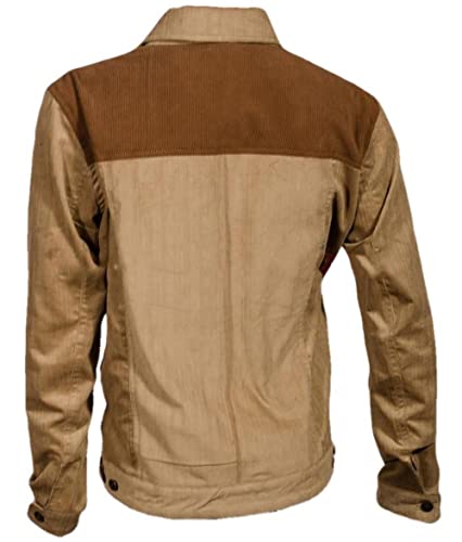 SpazeUp Suede Jacket Mens - Suede Trucker Coat Men - Fur Collar Brown Suede Leather Jackets Men4