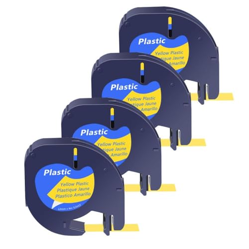 91330 91331 LT16952��3-10pk��ϑw�݊����x���e�[�v12mm�����v���X�`�b�N�܂��͎��̍��������v�����g(4PK Yellow(Plastic))