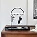 Shinpuru Metal Jewelry Organizer Stand & Key Holder Tray with Acrylic Base, Key Stand and Jewelry Tray with 5 Hooks, Perfect Bowl, Valet, Key Tray, Ring Holder, Jewelry Dish(Matt Black)