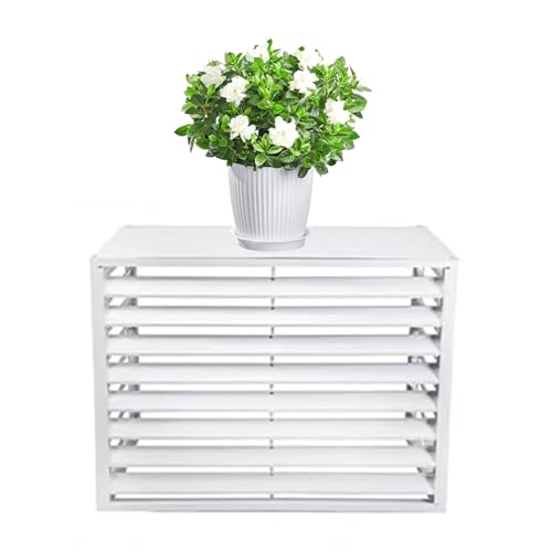 Cubierta de aluminio para aire acondicionado, valla de privacidad decorativa, rejilla de aire acondicionado y caja de basura, escondite de balcón de jardín, elegante protección y decoración al aire