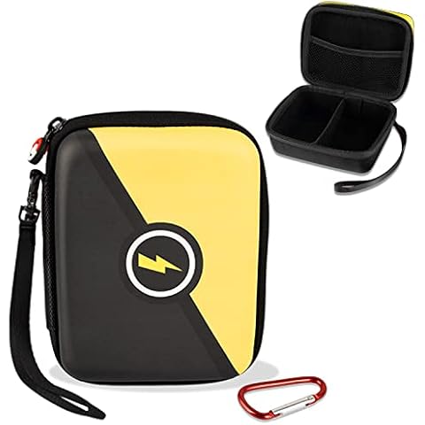 Trading Card Storage Tin Box Hard-Shell Carry Case Holder Bag ​for Game Cards, Case for Cards Collector, ard Holder Binder Case Compatible with 400+ Trading Cards with Hand Strap & Divider (yellow) Cover