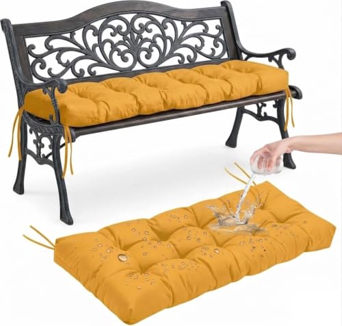 Coussin de banc de 8 cm d'épaisseur imperméable et moelleux orange