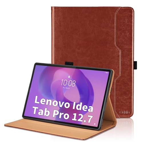 Coque Lenovo Idea Tab Pro 12.7 en cuir PU premium style business marron