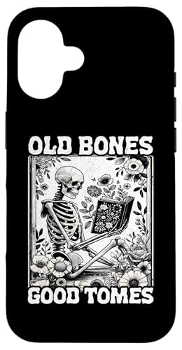 Old Bones Good Tomes Book Lover Bookworm �X�P���g���u�b�N �X�}�z�P�[�X iPhone 16 �p