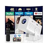 [Smart Projector with Apps] 4K Supported Mini Projector with Wifi and Bluetooth, XENPONAD Movie Projector for Bedroom Celling Camping & Outdoor Use, Portable Projector with Speaker, Auto Keystone