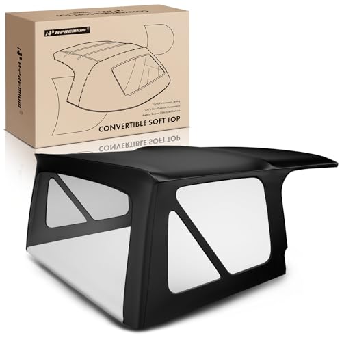 A-Premium Black Convertible Soft Top Compatible with Jeep TJ Series Wrangler TJ 1997-2006 Fits 2 Door Only