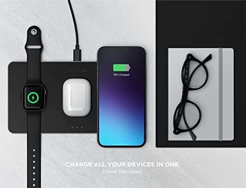 Satechi Trio Wireless Charger with Magnetic Pad -Qi Certified- Compatible with iPhone 13 Pro Max/13 Pro/13, iPhone 12 Pro Max/12 Pro/12/12 Mini, AirPods Pro/Gen 3, Apple Watch Series 7/6/SE/5/4/3/2/1
