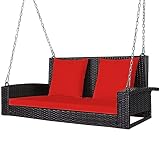 Tangkula 2-Person Wicker Swing