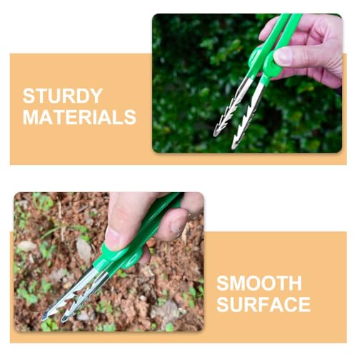 SOIMISS Gartenpinzette, Tragbare Edelstahlpinzette Große, Lange Unkrautpinzette Pinzette, Pflanzenpinzette, Bonsai-Pinzette Für Gartenpflanzen Haushalt und Gemüsebeete