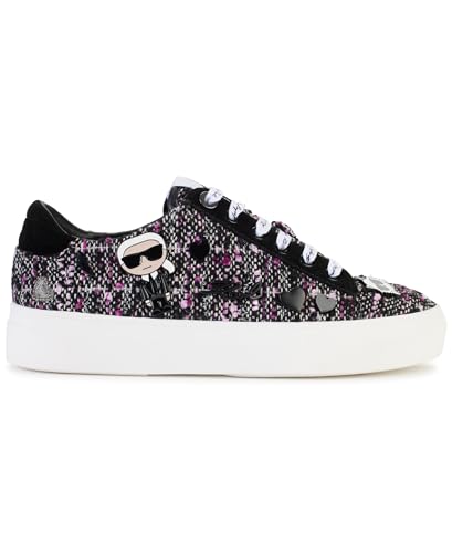 Image of Karl Lagerfeld Women's Cate Pins Tweed Lace up Sneaker