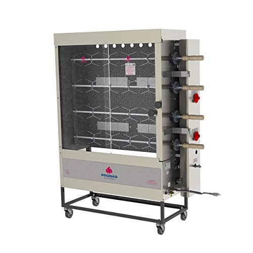 Forno de Frango a Gás Infravermelho Rotativo com 4 Espetos