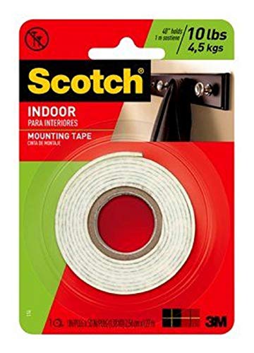 3M Scotch Heavy Duty Mounting Tape, 1-Inch by 50-Inch, 2-PACK