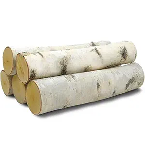 Wilson 17 inches-18 inches Decorative Birch Logs, Natural Bark Home Decor - 3 inches-5 inches Dia. (Set of 5)