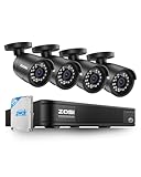 ZOSI 5MP 3K Lite CCTV Security Camera System with AI Human Vehicle Detection, 8CH H.265+ DVR and 4 x 1080p Surveillance Bullet Cameras Outdoor Indoor, 100ft Night Vision, IP66 Weatherproof, 1TB HDD