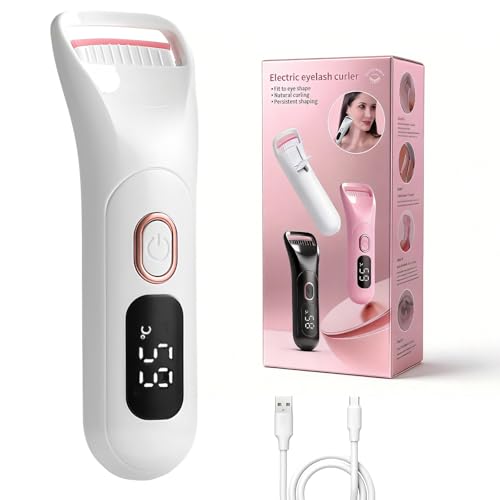 #VerdientProvisionen<br>Wimpernzange Beheizbar Wimpern Curler Elektrische Wimpernzange mit LED Anzeige Wimperncurler Beheizt mit 3 Temperaturmodi Silikon Heizkissen 10s Schnelles Aufheizen für alle Wimpern