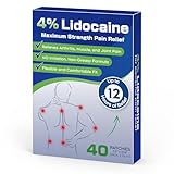 Uposiut Lidocaine 4% Patches, Extra Strength Lidocaine Patches, for Neck, Shoulder, Back, Knee, and Ankle Muscles, 12-Hour Effectiveness -A001L (40 Patches)