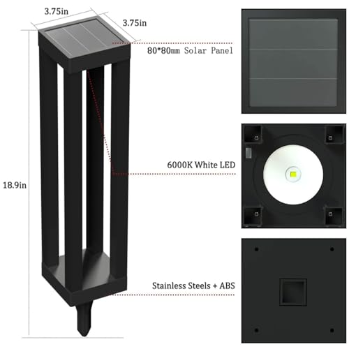 Lapsnail Outdoor Solar Floor Lamps, Lantern Floor Lamp, Outdoor Decor Lanterns for Garden Patio Porch Deck Pool Pathway Driveway - Image 5