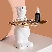 Amazon.co.jp: [dhiuebc] 白熊 クマオブジェかぎ収納トレイ玄関 置物