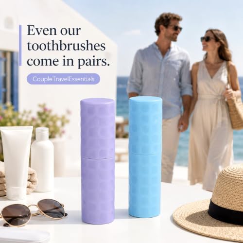 2Pcs Toothbrush Holder Travel Portable Couple Toothbrush Travel Case — view 3