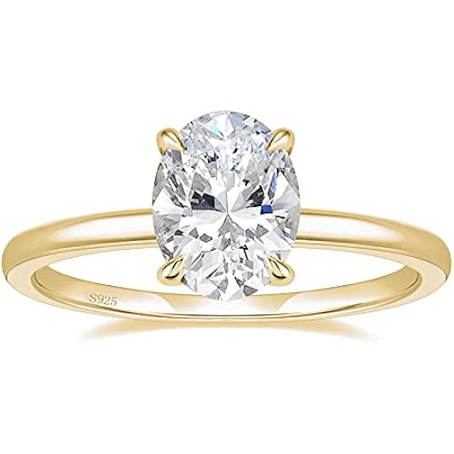 EAMTI 925 Sterling Silver Engagement Rings for Women Oval Cut