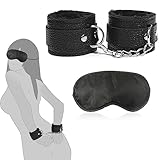 BDSMYOU Handschellen Sex Bett Plüsch & Augenmaske,Bondageset Fessel Set,Handcuffs Handfesseln & Augenbinde Sex Bett,BDSMs Spielzeug Hart,Fesseln Sex Set,BDSMs Fesseln Set,Sex Spielzeug Beide