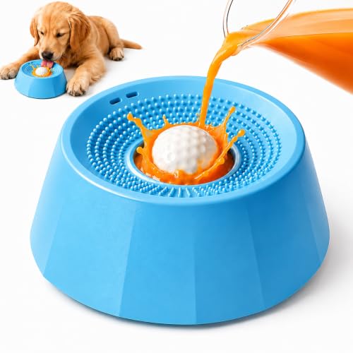 Dogs & Cats Lick Bowl Slow Feeder, Dog & Cat Enrichment Toy with Rotating Treat…
