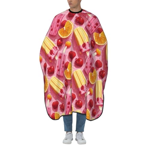TZTTZT Pink Popsicles Print Barber Cape - Hair Cutting Capes for Adults, Professional Large Size Barber Cape for Men Women Hairstylist, Hairdressing Salon Capes 66x55 Inches