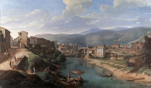 Tableau Vue de l'Aniene à Tivoli Gaspar Van Wittel Impression sur Toile 60x90cm