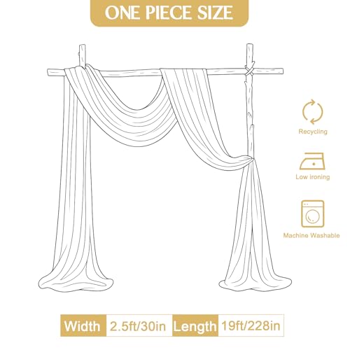 Tela Blanca para Arco de Boda de 4 Paneles 30"x19ft miniatura 6