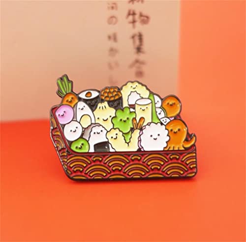 Cartoon Sushi Bento Enamel Pin Cute Japanese Food Metal Brooch Collect Badge Kawaii Pins Badges For Women Girls Boys Clothes Backpacks #TOP6