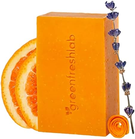 Citrus Lavender Soap Bar With 85% Organic Ingredients, Soothing For All Skin Types With Orange Peel, Energizing & Refreshing, Hydrating & Moisturizing, Vegan & Cruelty Free, 4 oz