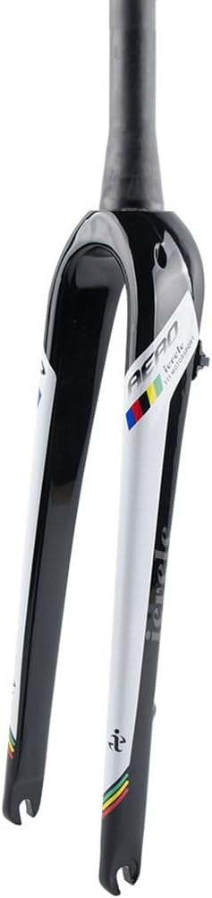 Gravel Bike Fork 700C Carbon Fiber Rigid Fork 1-1/8 Straight/Tapered Tube Disc Brake Road Bike Fork Lightweight 9mm QR Hard Forks(Matte Black,Straight)