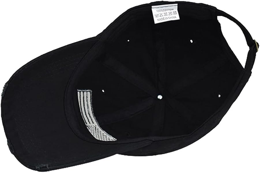 HHNLB American Flag Hat, Adjustable Baseball Cap Distressed Embroidered for Men Women Patriotic Black at  Men’s Clothing store