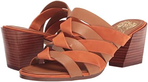 Vince Camuto Women's Footwear Women's Deljesta Braided Upper Heeled Sandal, Light Cognac, 8 | Image 6