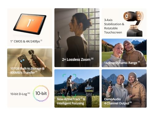 Image of DJI Osmo Pocket 4 Creator Combo 3-Axis Gimbal Camera with 4K Video, AI Tracking, Wireless Mic, Touchscreen Display, Stabilized Vlogging Camera for YouTube, Travel & Content Creation