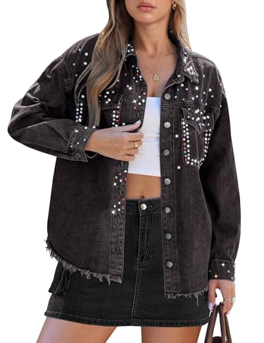 luvamia Jackets for Women Winter Jacket Womens Black Jean Jacket