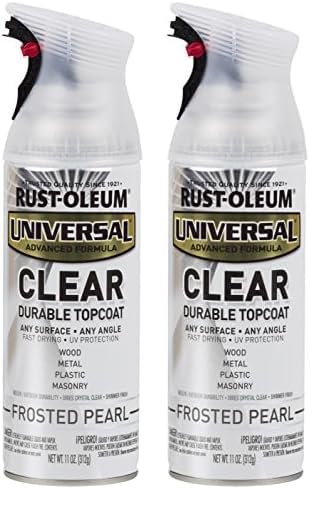 Rust-Oleum302155 Universal All Surface Clear Topcoat Spray, 11 oz, Frosted Pearl Clear (Pack of 2)
