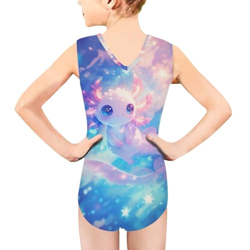 Image of Girls Cartoon Pattern One-Piece Swimsuits Sport Racer Swimwear Beach Bathing Suit, Size 5-14